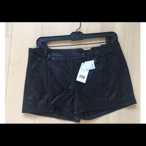 Brand New Vince lambskin leather shorts black
